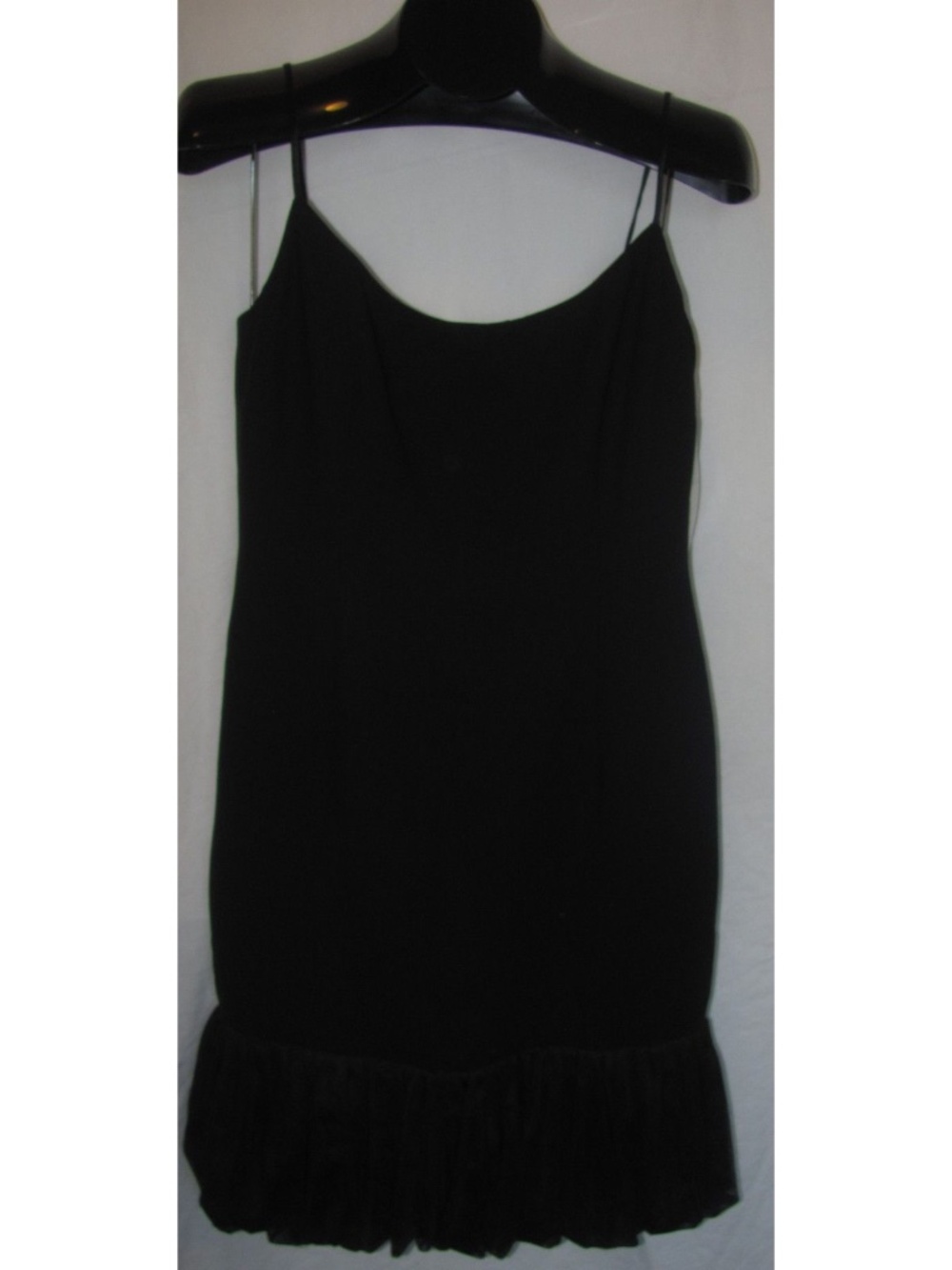 NWT MAGGY LONDON Petite Size 8 Little Black Mini Dress Polyester Silk Mesh Flare